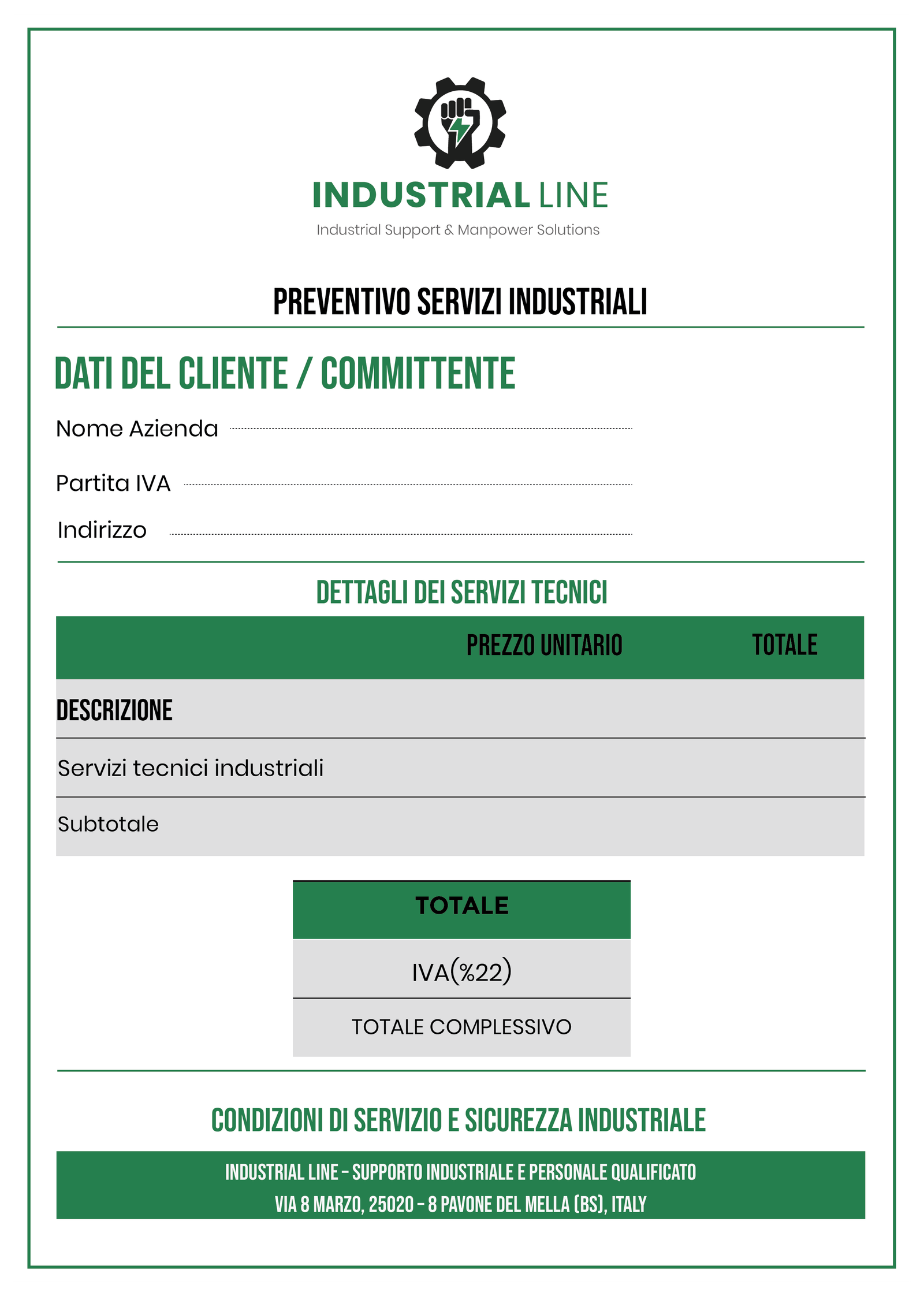 Industrial Services — Quotation