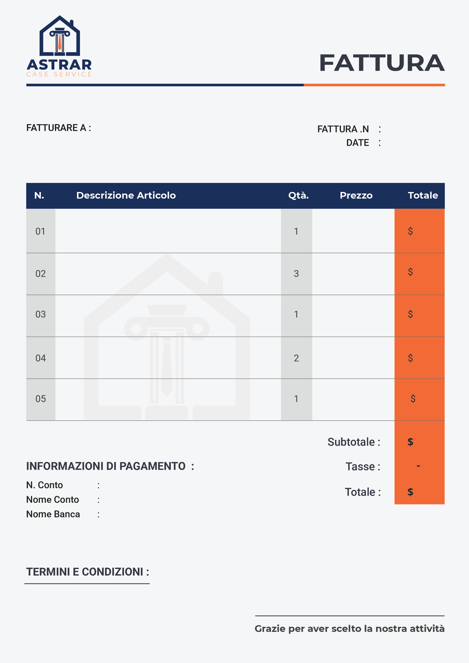 ASTRAR Case Service — invoice