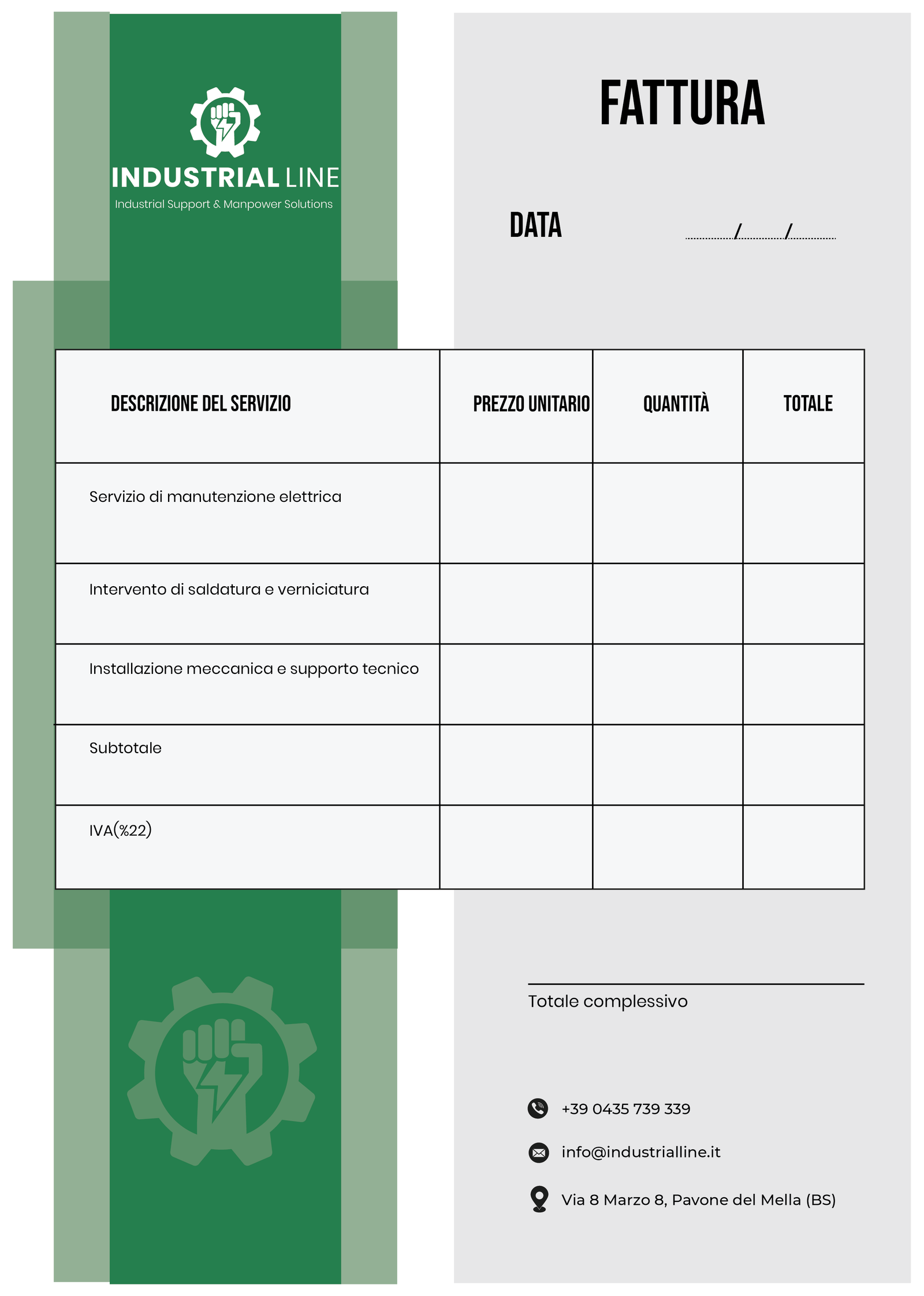 Industrial Services — Invoice