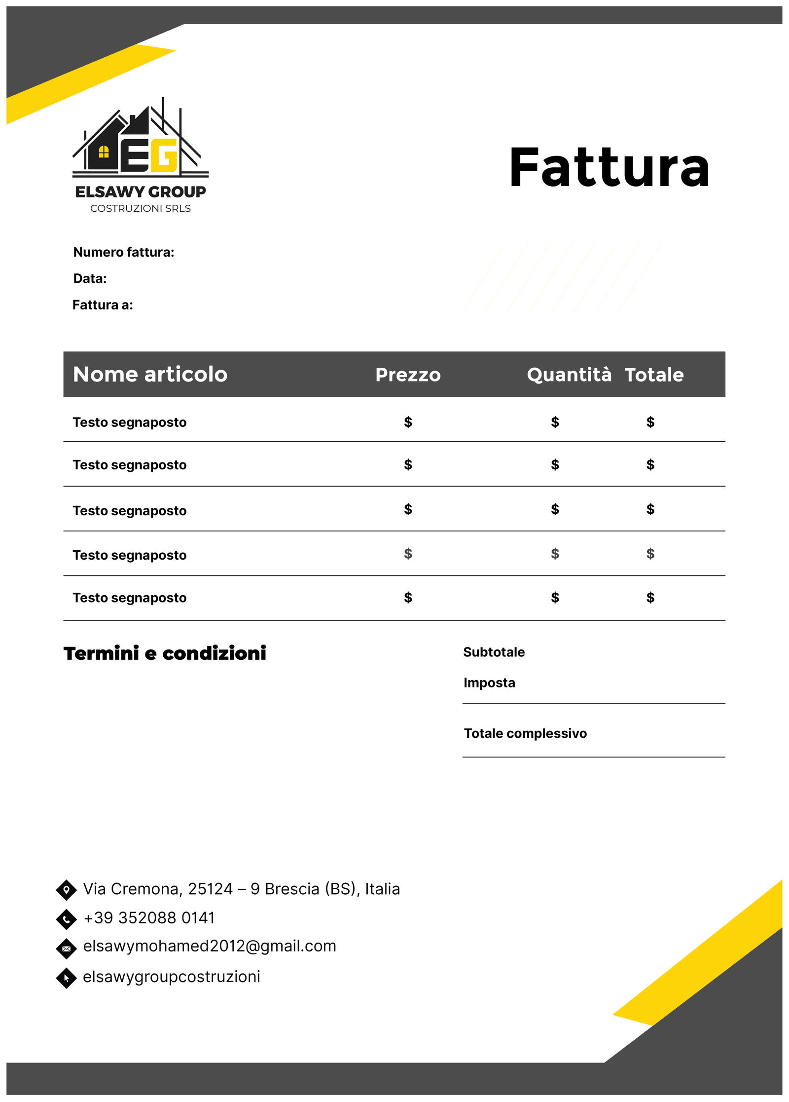 ELSAWY GROUP — Invoice Template-01