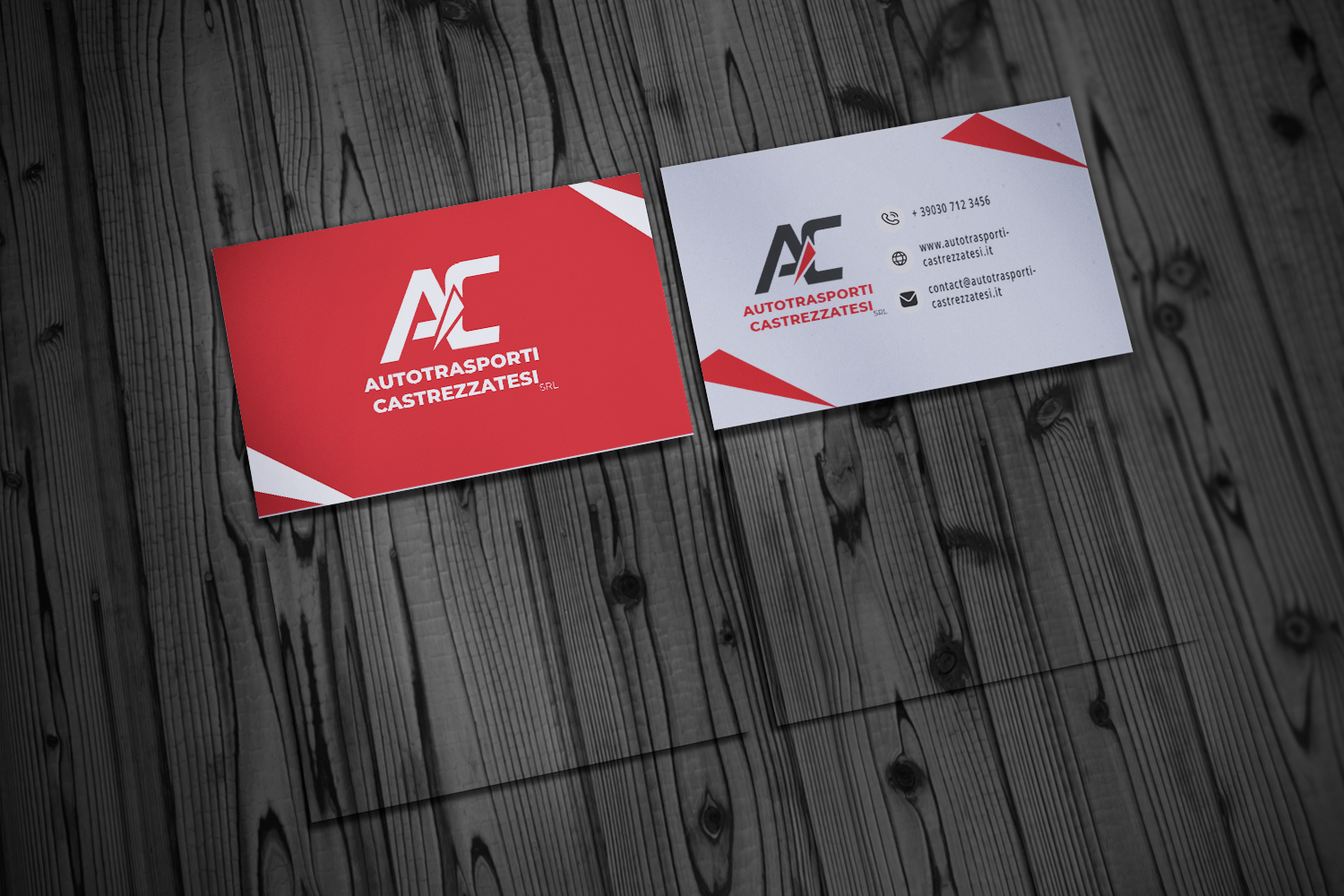 Autocamiones Continental S.L — business card mockup