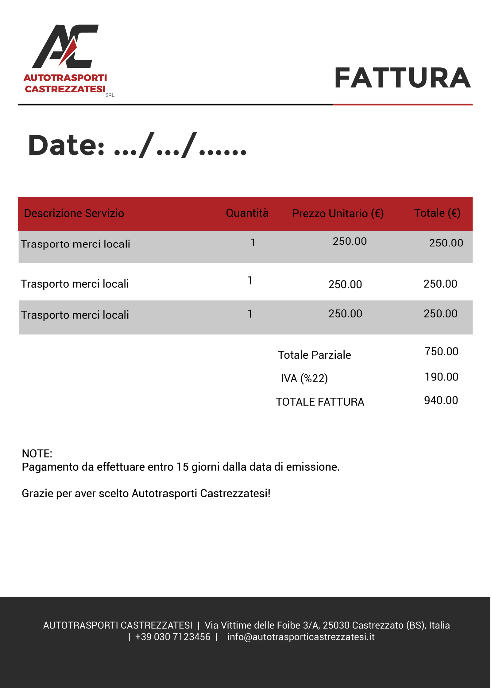 Autocamiones Continental S.L — invoice